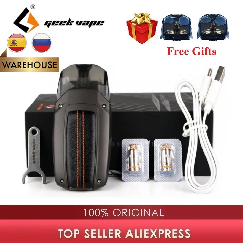 С 2 стручками! Geekvape Aegis Pod System Kit 800 мАч батарея и 3 5 мл | Системы нагревания табака и электронные сигареты -32767094995