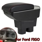 Подлокотник для Ford Figo, центральный контейнер для хранения с подстаканником и пепельницей, USB