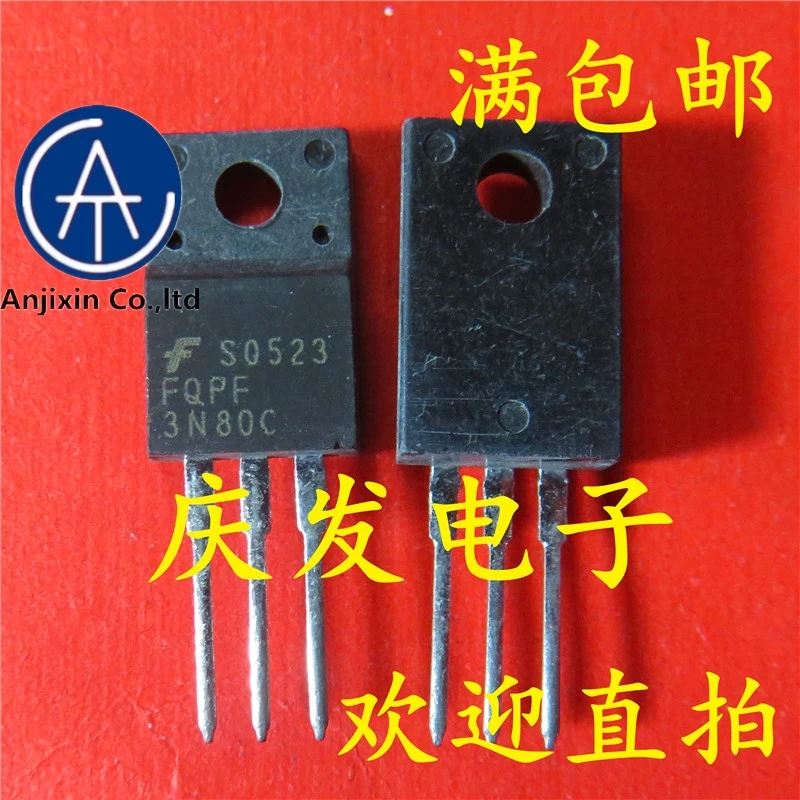 

10pcs 100% orginal new 100% quality real stock 3 big chip n80c FQPF3N80C 3 a / 800 vto - 220 - f