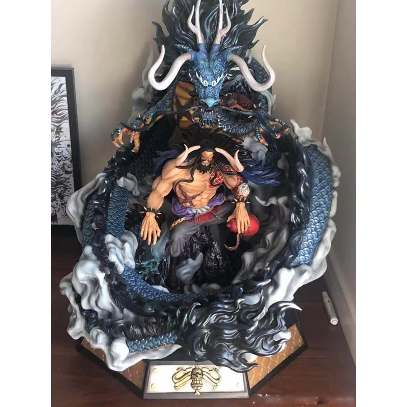 Blue Dragon ONE PIECE Statue The Straw Hat Pirates Bust Three kind of KAIDO Full-Length Dragon Form KAIDO GK Action Figure Toy BOX - Color: Blue Dragon