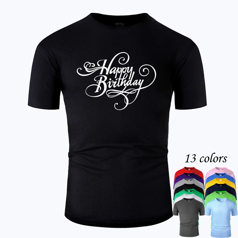 Футболка унисекс хлопковая с круглым вырезом и коротким рукавом для дня рождения