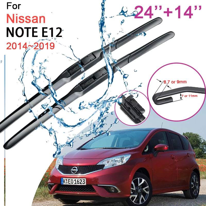 Car Front Windshield Wiper for Nissan NOTE E12 2014 2015 2016 2017 2018 2019 Frameless Durable Rubber Snow Scraping Accessories