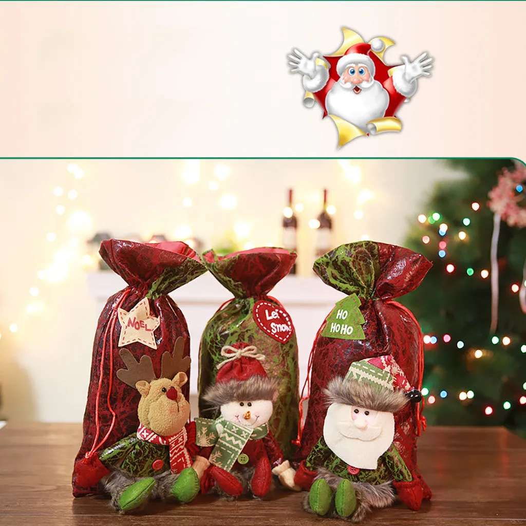 Рождественская красная сумка с изображением снеговика конфеты Детская