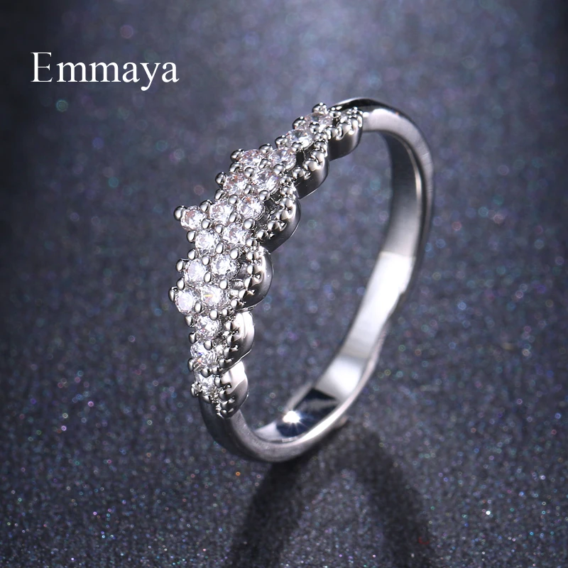 Emmaya модное многослойное крошечное прозрачное кольцо с кубическими камнями