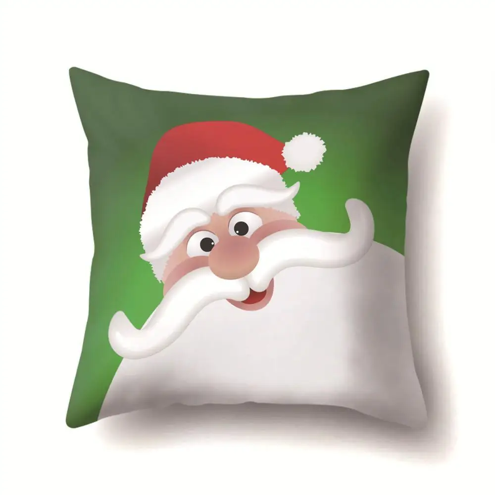 2BZ-40543-293 1Pcs Santa Pattern Christmas Cushion Cover 45*45 Decorative Throw Pillow Xmas New Year Home Decor Polyester Pillowcase 40543 - Цвет: 2BZ-40543-293