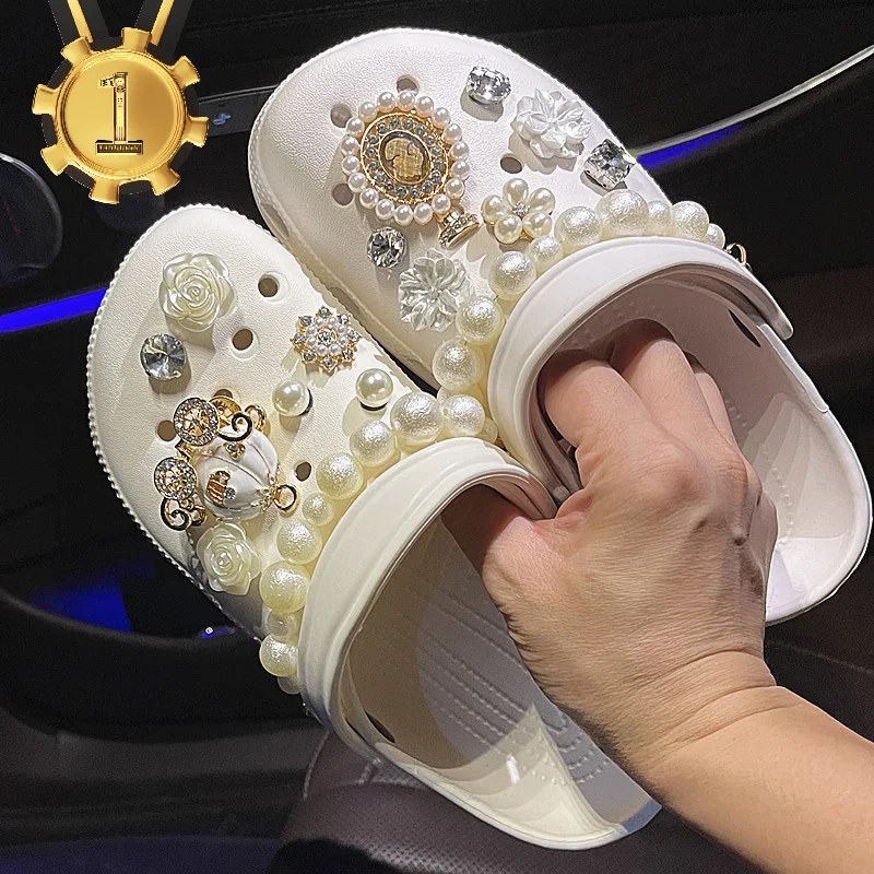 

Роскошные винтажные украшения Стразы Croc, дизайнерские украшения «сделай сам», металлическая цепочка, украшение для обуви Croc Jibbi, подарки дл...