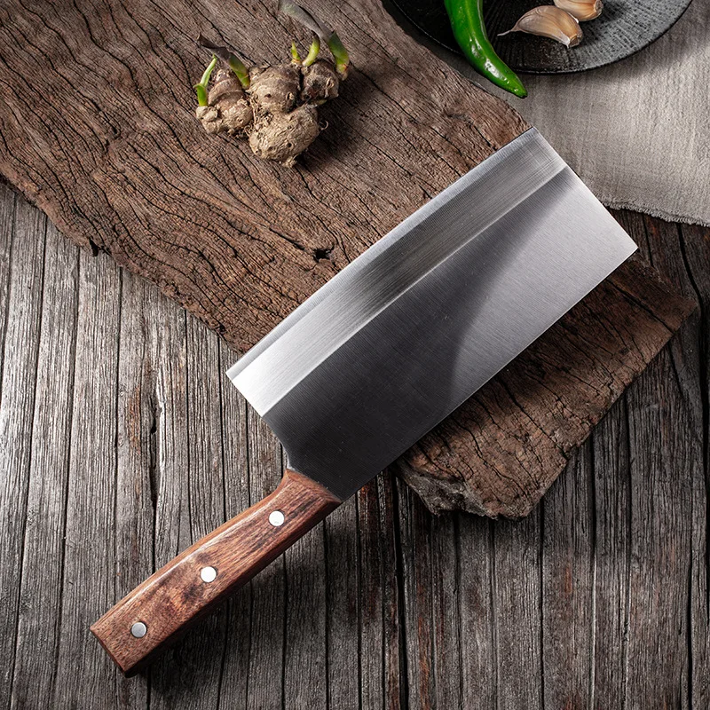 Нож для кухни 7.5" из нержавеющей стали китайского шеф-повара для рубки мяса и костей, для нарезки овощей и мяса.