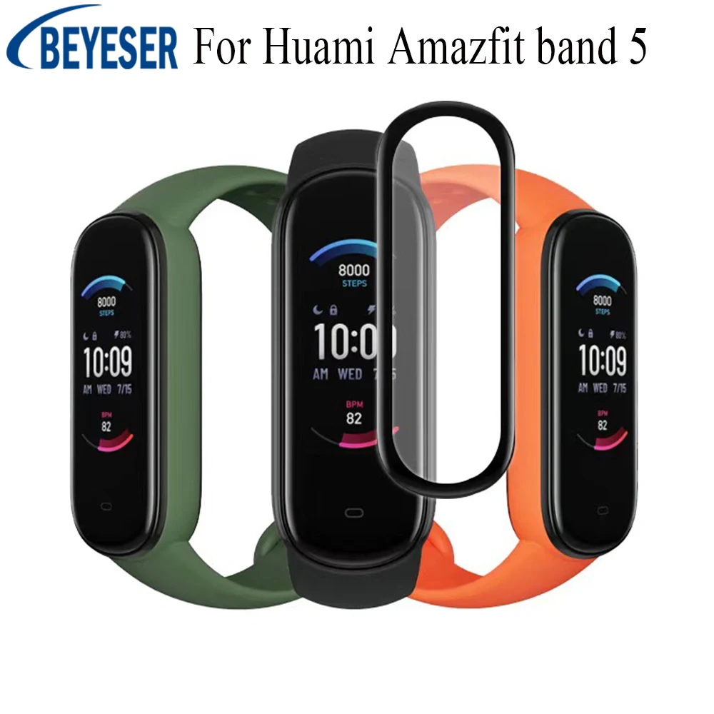

High Quality 3D Curved Edge Film Clear Full Cover Scratch Proof Screen Protective Film 1-2-3 pcs For Xiaomi Huami Amazfit band 5