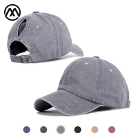 retro solid color fashion baseball caps ms ponytail baseball cap high quality adjustable outdoor visor truck driver hats bonnet