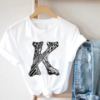 harajuku goth hip hop short sleeve t shirts for girls alphabet k printed clothing loose plus size t shirts for women summer