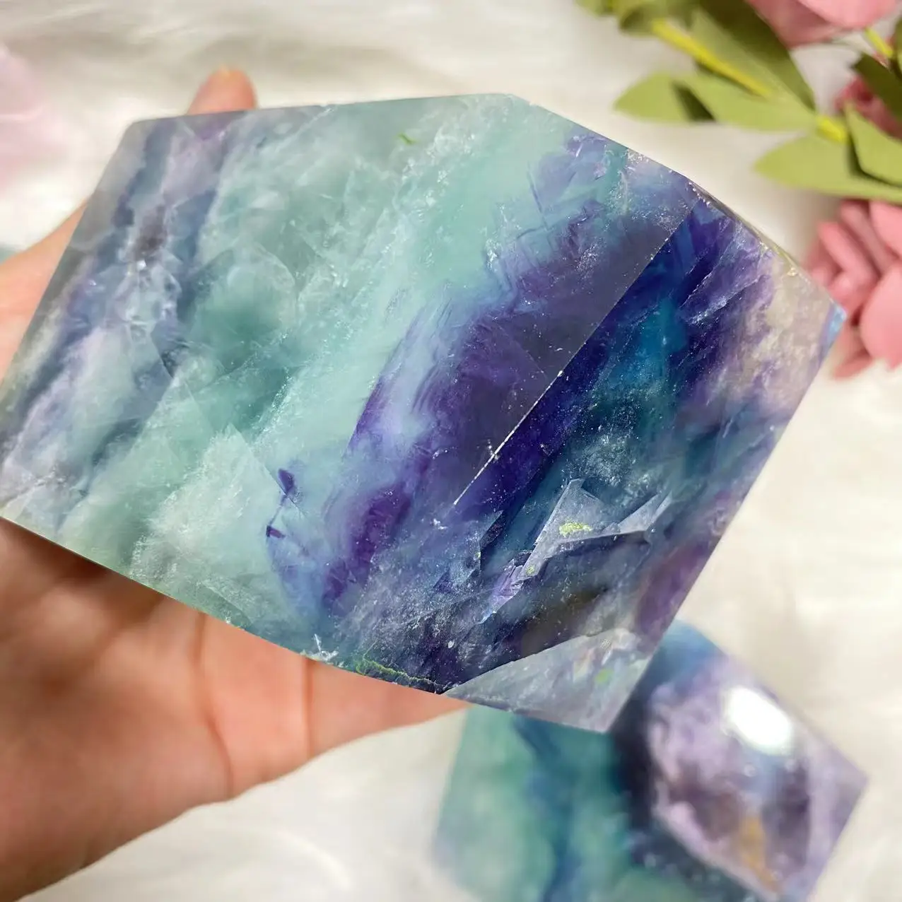 

Natural Color Fluorite Ornaments Ornaments With Natural Crystal Reiki Healing 1pc