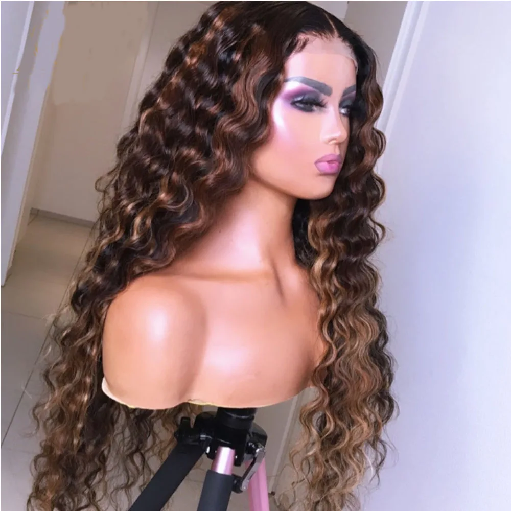 

Highlights 13*6Lace Frontal Human Hair Wig With 13x6 New Lace Cap Silk Top for Black Women Remy Hair Wig Pre Plucked Baby hair