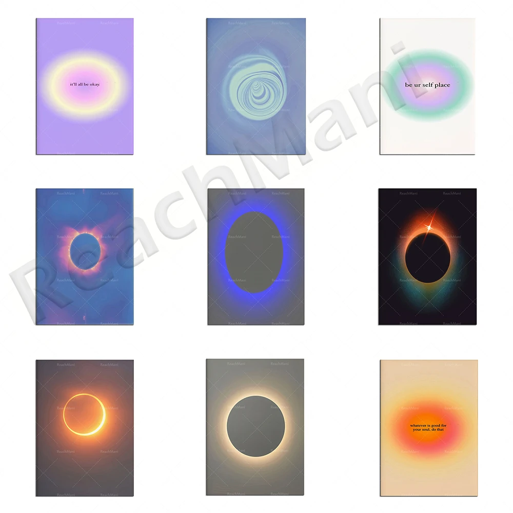 

Eclipse poster printing, halo balance gradient prints, angel circle, meditation halo aesthetic art minimalist decorative poster