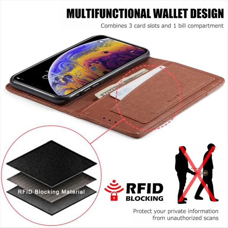 Case For Honor 8X View 10 Lite PU Leather Cover Huawei Magnetic Flip Wallet RFID Kickstand | Мобильные телефоны и