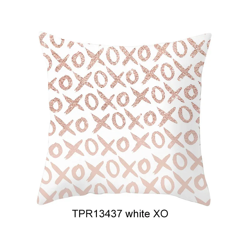 TPR13437 white XO Простой геометрический стиль декоративные наволочки кожа домашний текстильная подушка чехол кровать бросок Декоративные 45x45 см - Цвет: TPR13437 white XO