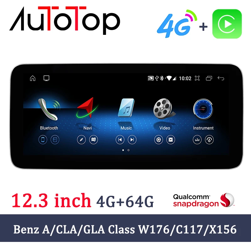 Автомагнитола AUTOTOP 12 3 дюйма Android 11 для Mercede Benz CLA GLA A Class W176 2013-2019 GPS-навигация
