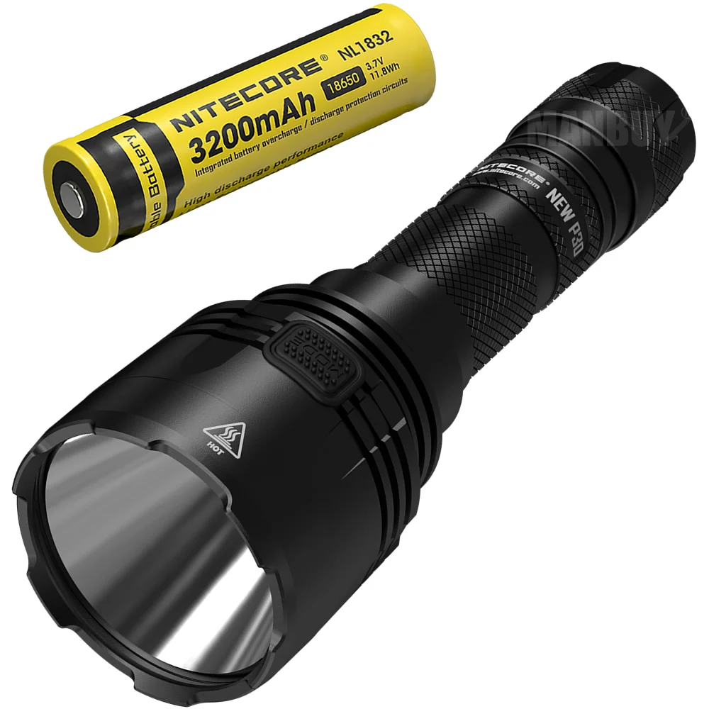 with 3200mAh Battery NITECORE NEWP30 1000 лм дальний тактический фонарь с 18650 батареей для охоты на открытом воздухе водонепроницаемый портативный фонарь - Испускаемый цвет: with 3200mAh Battery