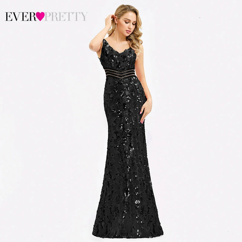 Новинка, расшитое блестками платье для выпускного вечера Ever Pretty Sparkle, v-образный вырез, Русалка, спагетти ремень, женские элегантные вечерние длинные платья, Vestido Formatura