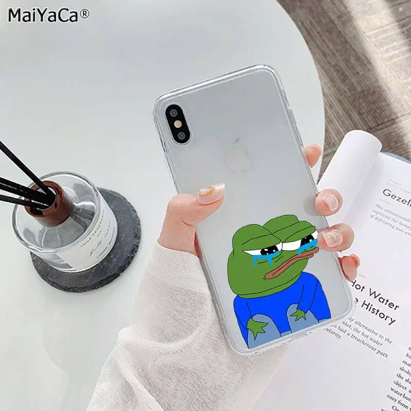 A12 MaiYaCa Sad Frog pepe meme ТПУ мягкий чехол для телефона Fundas чехол для iPhone 11 pro XS MAX 8 7 6 6S Plus X 5 5S SE XR - Цвет: A12