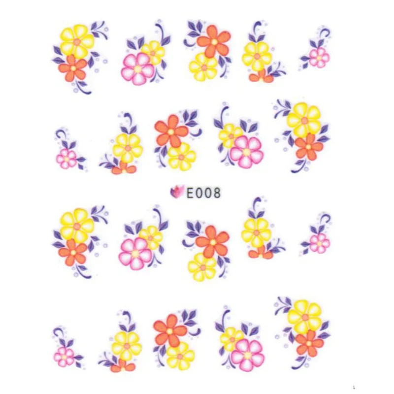 

2D Adhesive Ultra-thin Nail Art Sticker Simulation Hand-painted Dried Flower Nail Applique Decal Transfer Slider Nail Art Design