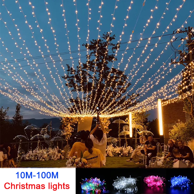 

10M 100M Led String Garland Christmas Tree Fairy Light Chain Waterproof Home Garden wedding Party Outdoor Holiday Decoration