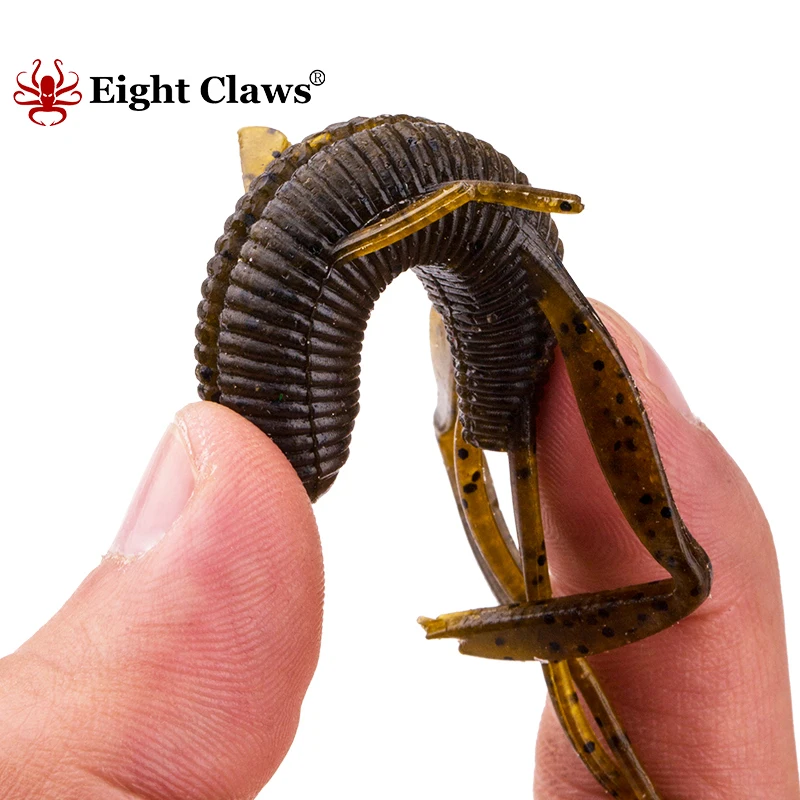 

EIGHT CLAWS Soft Fishing Lure Plastic Worm 6 PCS/ Lot 63mm 10.2g Artificial Silicone Wobbler Swimbait Bass Rubber Jig Bait