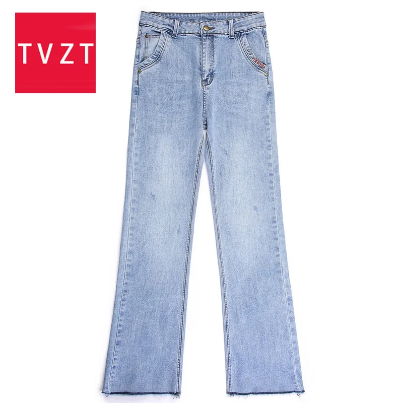TVZT 2020 новые джинсы с высокой талией для женщин повторяется не делайте нервы