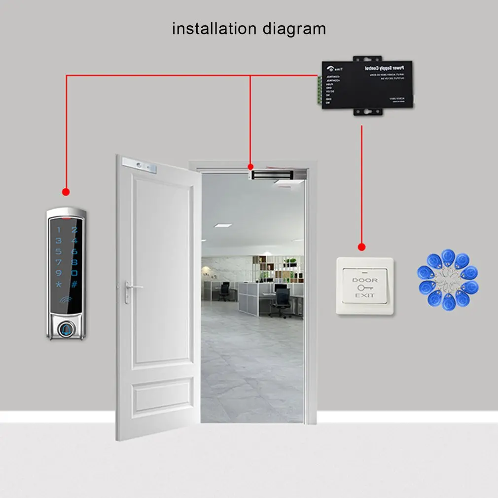 

T2 Waterproof Touch Metal Access Control Machine Swipe Card Access Control Standalone Machine Biometric Electronic Door Lock