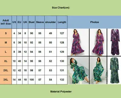 

Women Fashion New Floral Printed Long Maxi Dress Summer Beach Plus Size Holiday Green Dresses Printed Beach Chiffon Maxi Dress