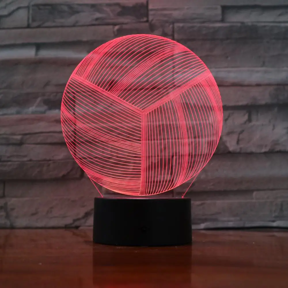 3D лампа Спорт на открытом воздухе волейбол Лучший подарок для детей атмосфера