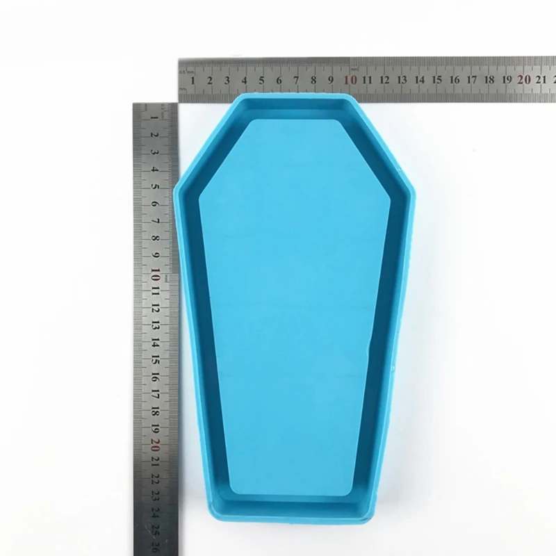

85LB Halloween Coffin Storage Box Epoxy Resin Mold Tray Serving Plate Board Silicone Mould DIY Crafts Jewelry Holder Decorations
