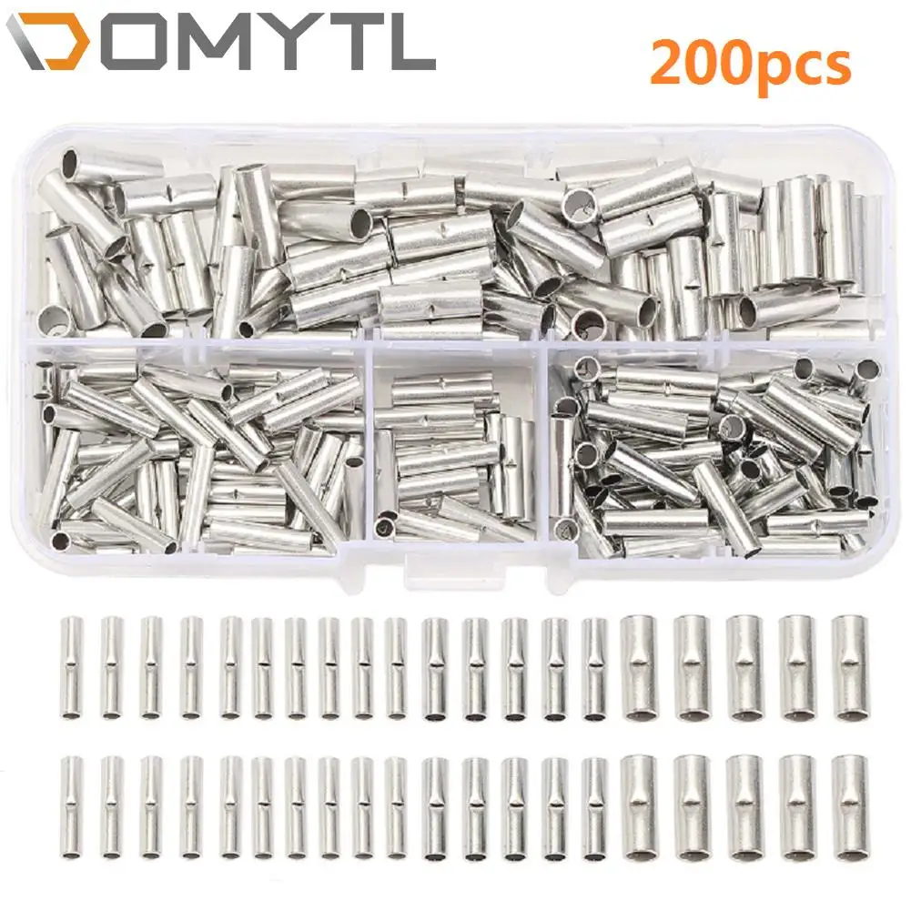 

200pcs of Bare Core Coupling Butt Crimping Welding Terminal Tool Copper Galvanized Set Terminal Block