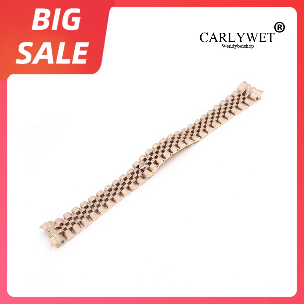 

CARLYWET 20mm 316L Steel Jubilee Silver Gold Two Tone Wrist Watch Strap Bracelet Solid Screw Links Curved End For Rolex Datejust