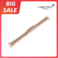 carlywet 20mm 316l steel jubilee silver gold two tone wrist watch strap bracelet solid screw links curved end for rolex datejust