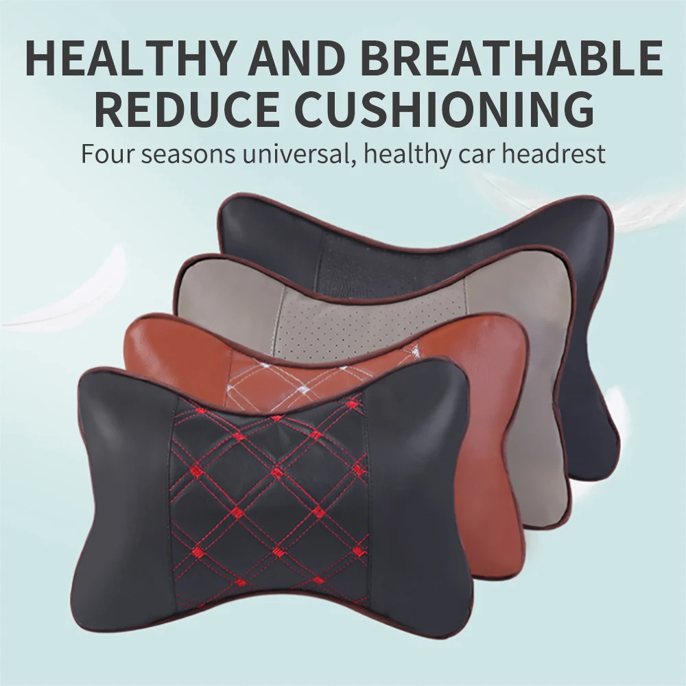 

Partsworld PU Headrest For Car Seat Neck Pillow Four Seasons Universal Single Bone Head Pillow Car Headrest