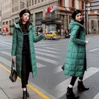 Женское пальто с капюшоном, длинное однотонное свободное, зимнее, 2021