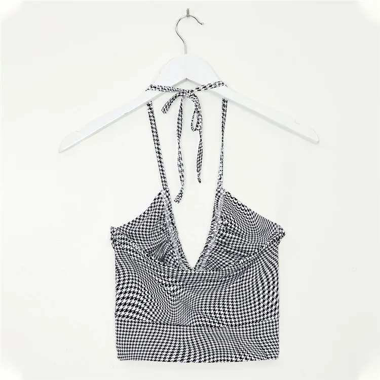 

2021 Summer New Women's Hanging Neck Strapless Sling Top Hollow Navel Wrap Chest Vest
