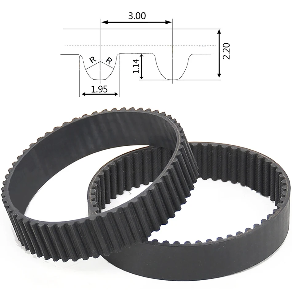 

1Pcs S3M-123 To S3M-180 Black Rubber Close Loop Timing Belt Width 10mm 15mm Synchronous Drive Belts