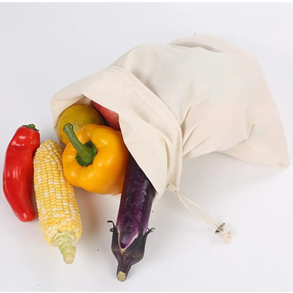 

Eco-friendly Cotton Storage Bag Drawstring Cotton Flour Bag Rice Bread 6A Cotton Shopping Bag Beige Bucket Package