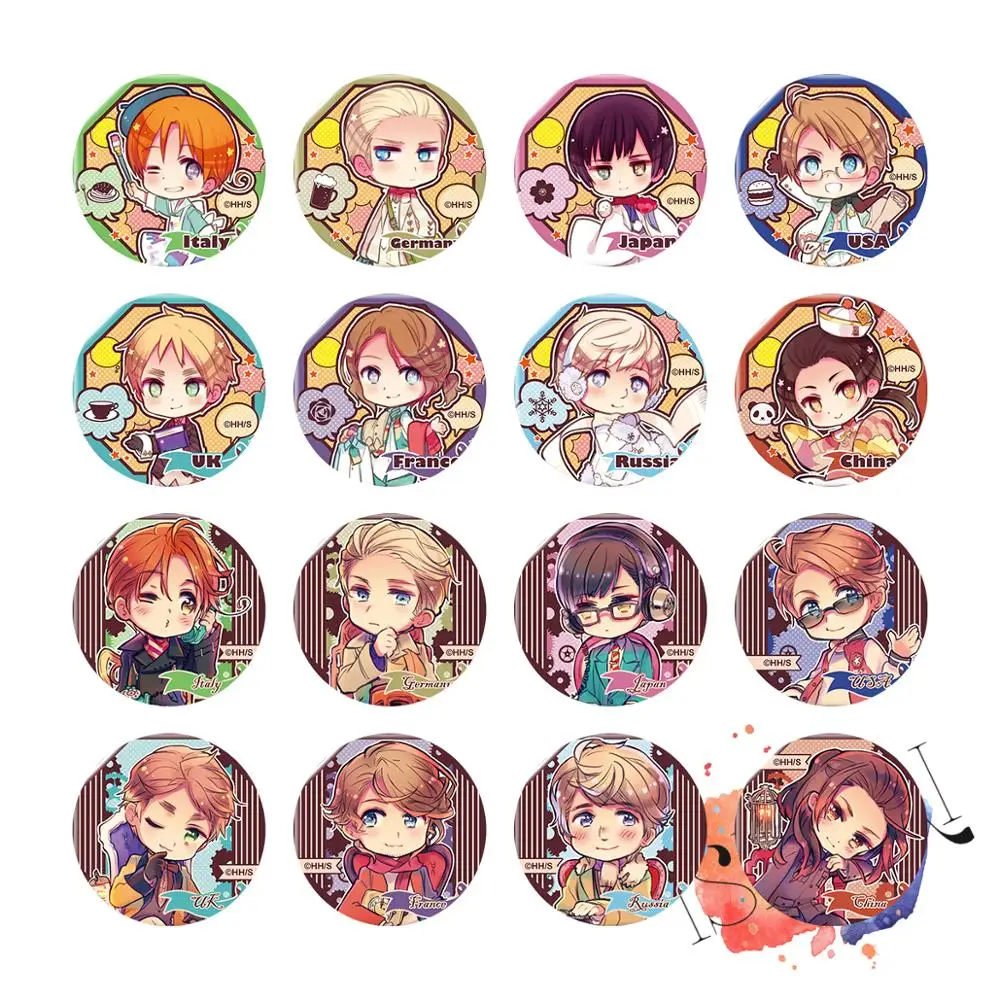50 мм ось мощность HETALIA мир значок аниме Италия Великобритания США немецкий