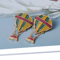 new bohemia balloon rhinestone earrings female crystal earrings drop dangle for women fashion xmas jewelry party gift