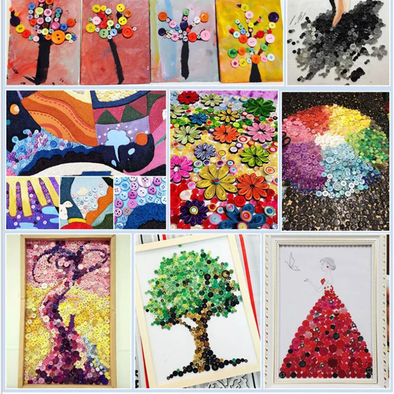 300 шт./лот средний размер разноцветные полимерные кнопки оптовая продажа ручная