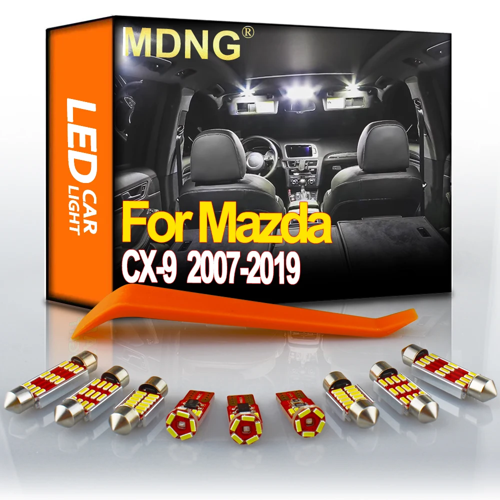 

MDNG Canbus Error Free LED Interior Light Kit For 2007-2016 2017 2018 2019 Mazda CX-9 Map Reading Dome Trunk License Plate Light