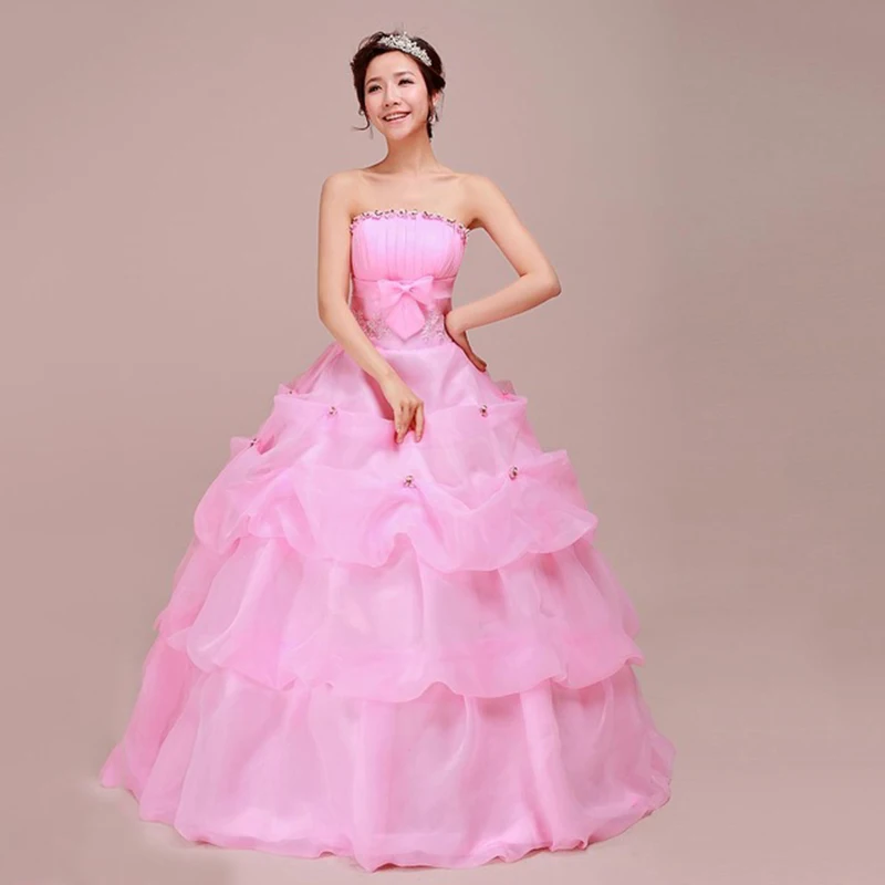 Свадебное платье без бретелек Mrs Win бальное с цветочным принтом элегантный наряд