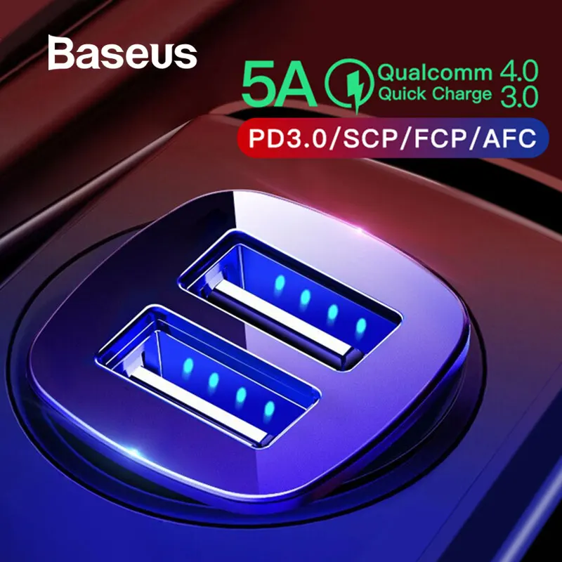 Baseus 30 Вт автомобильное зарядное устройство USB C PD быстрое зарядное устройство для iPhone 11 Pro Max Быстрая зарядка 4,0 3,0 зарядное устройство для телефона Xiaomi HUAWEI samsung