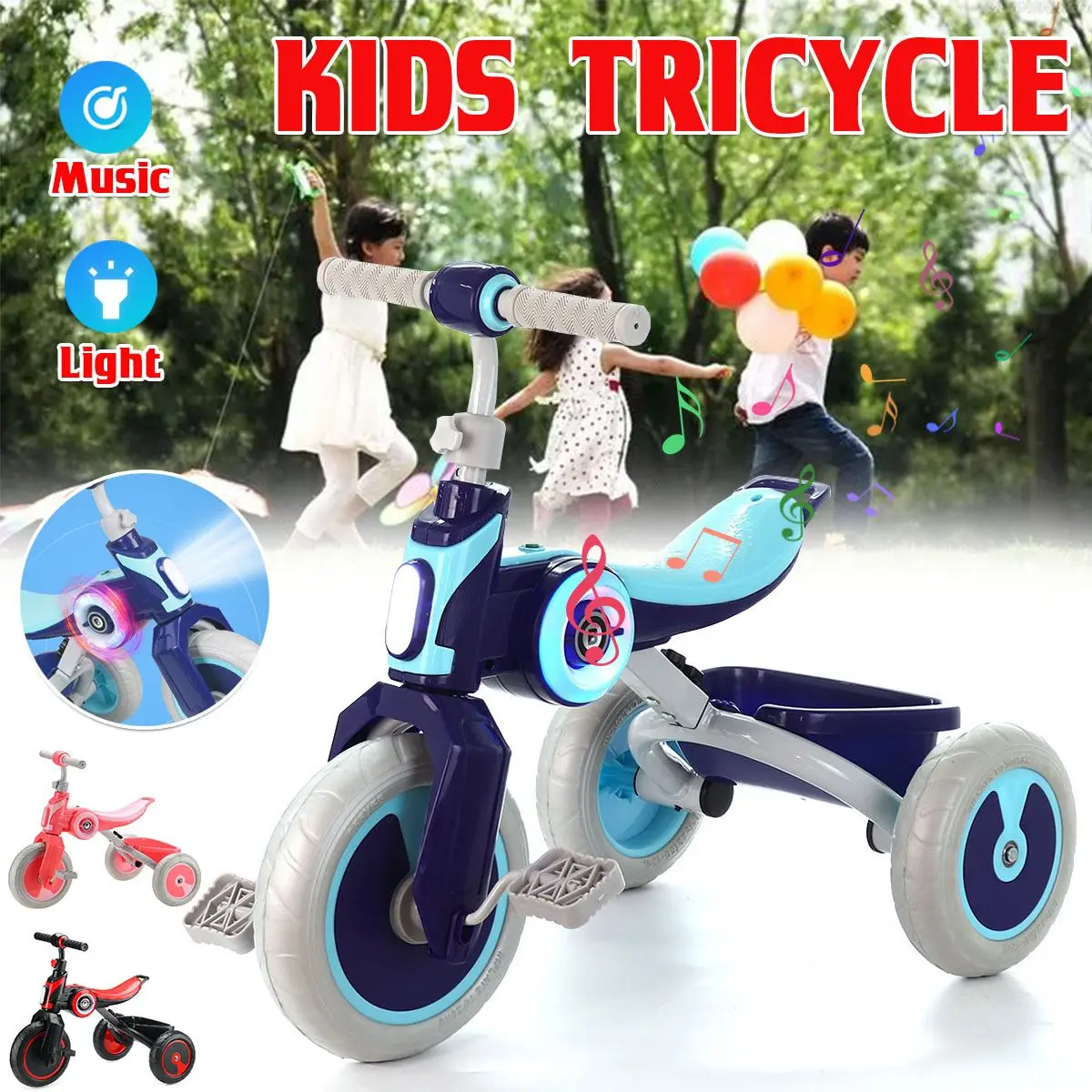 Infant Tricycle Baby Stroller 3 Wheel Bicycle Kids Bikes Three Wheel Stroller Baby Trolley For 2- 6 Years Old Children