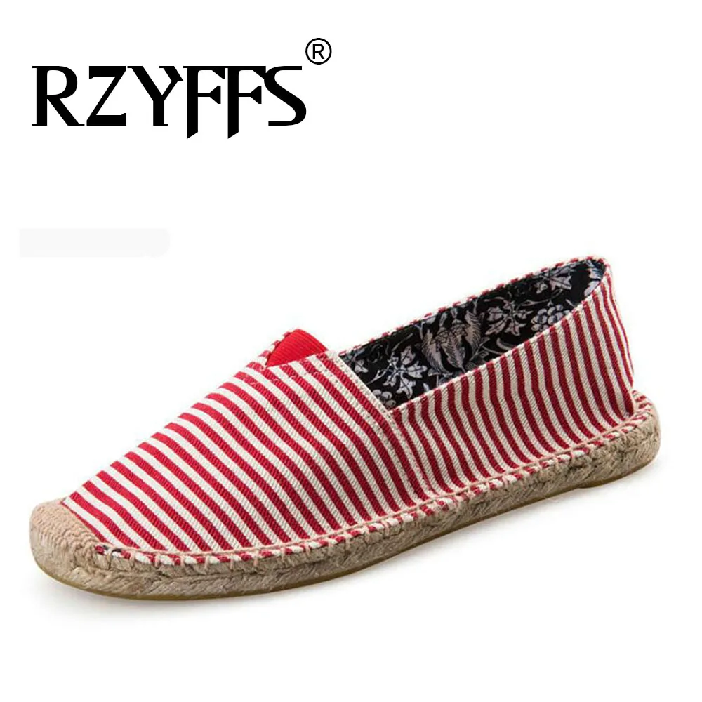 Летние мужские пеньковые стельки обувь в рыбацком стиле граффити полосатые