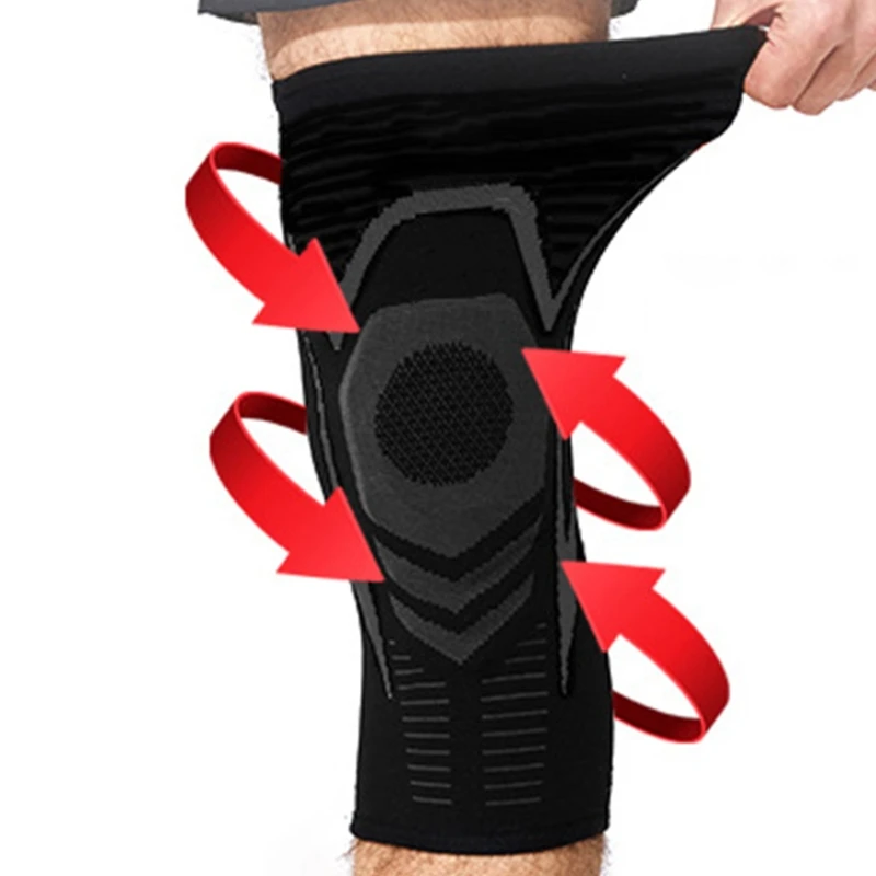 

Fitness Knee Brace Support with Side Spring Patella Silicone Pad Meniscus Sleeve 6