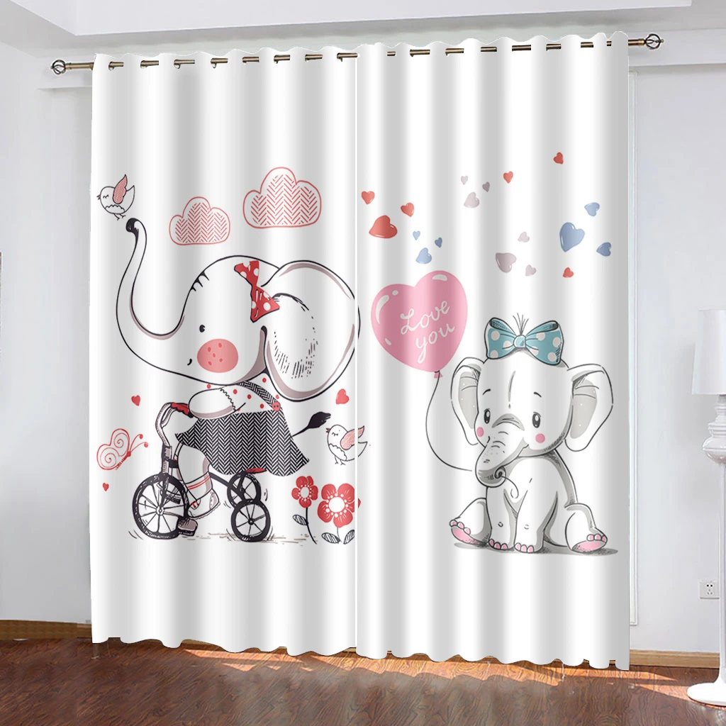 

Elephant Window Curtains Modern Living Room Decoration Curtain for Bedroom Home Decor Blackout Curtains Curtains for European