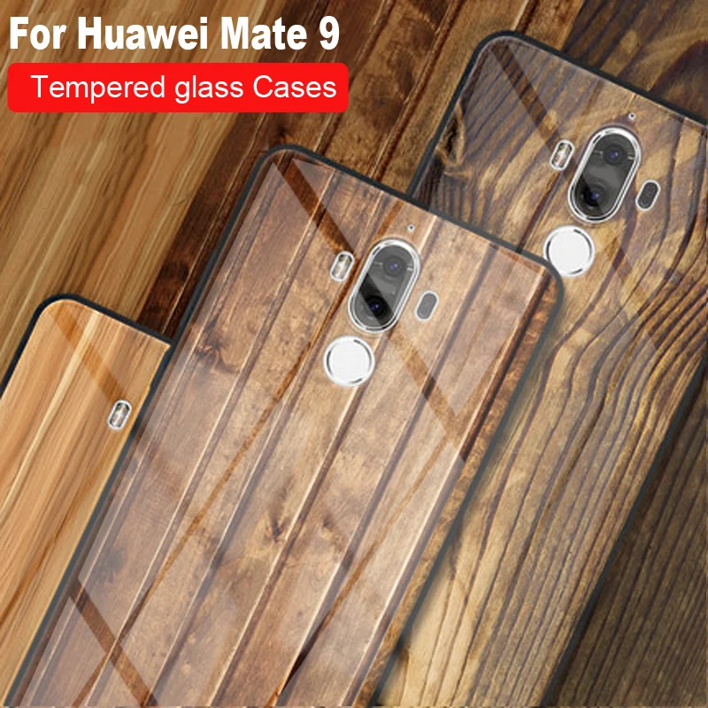 Чехол для телефона из закаленного стекла с изображением древесины и черного